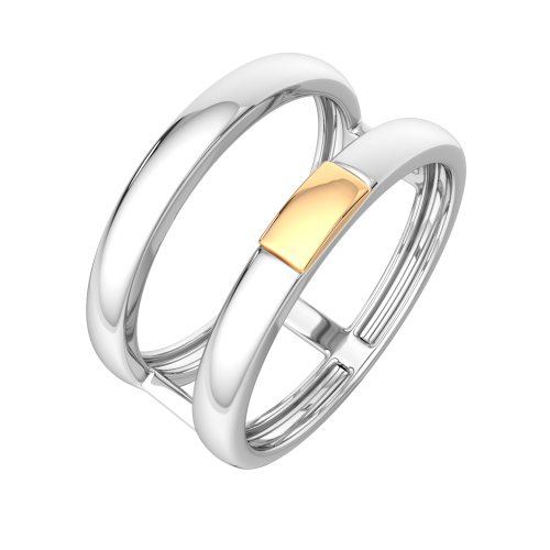 Кольцо из комбинированного серебра 0200075.G14K