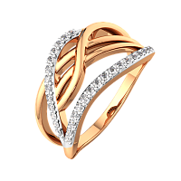 Кольцо из розового золота с фианитом 2101162.9K.R
