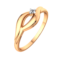 Кольцо из розового золота с фианитом 2101454.14K.R