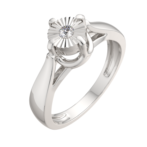 Кольцо из серебра с бриллиантом 02D0016 фото 2