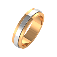 Кольцо обручальное из комбинированного золота 145064/B