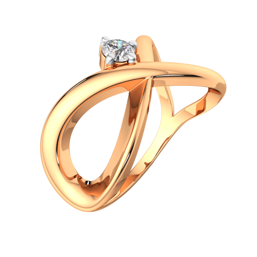 Кольцо из розового золота с фианитом 2101107.9K.R.ZZ