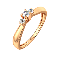 Кольцо из розового золота с бриллиантом 2D00144.14K.R