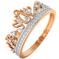 Кольцо из розового золота с фианитом 210513