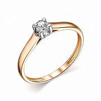 Кольцо помолвочное из розового золота с бриллиантом 13997-100