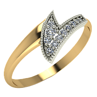 Кольцо из розового золота с фианитом 210409