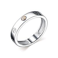 Кольцо из комбинированного серебра с бриллиантом 01-2066/000Б-00