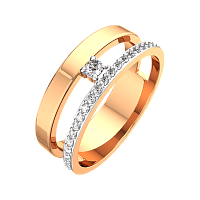 Кольцо из розового золота с бриллиантом 2D00339.14K.R