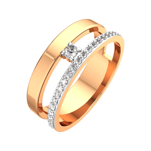 Кольцо из розового золота с бриллиантом 2D00339.14K.R