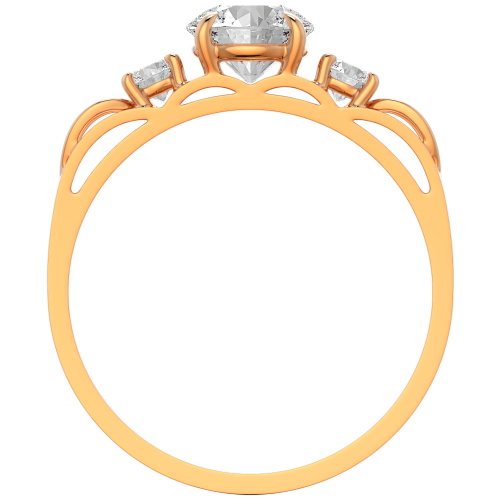 Кольцо помолвочное из комбинированного золота с фианитом 210527-9K фото 3