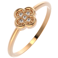 Кольцо из розового золота с фианитом 210584.9K.R