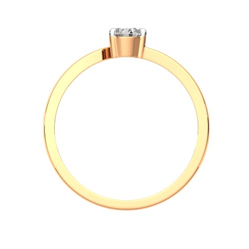 Кольцо помолвочное из розового золота с фианитом 2101251.14K.R фото 4