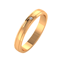 Кольцо обручальное из розового золота с фианитом 153042