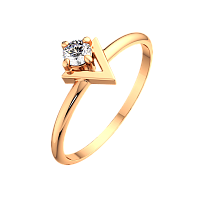 Кольцо из розового золота с фианитом 210569.9K.R