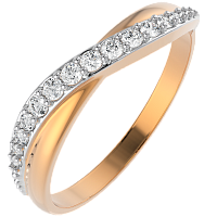 Кольцо из розового золота с фианитом 210685.14K.R