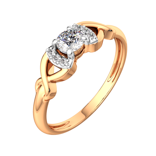 Кольцо из розового золота с фианитом 2101167.9K.R фото 2
