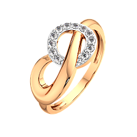Кольцо из розового золота с фианитом 2101255.14K.R