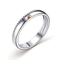 Кольцо из комбинированного серебра с бриллиантом 01-3275/000Б-00