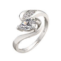 Кольцо из серебра с фианитом 0210433
