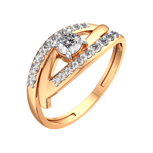 Кольцо из розового золота с фианитом 210821.14K.R фото 2