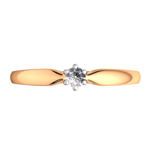 Кольцо помолвочное из розового золота с фианитом 2101196.14K.R фото 3