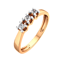 Кольцо из розового золота с бриллиантом 2D00186.14K.R