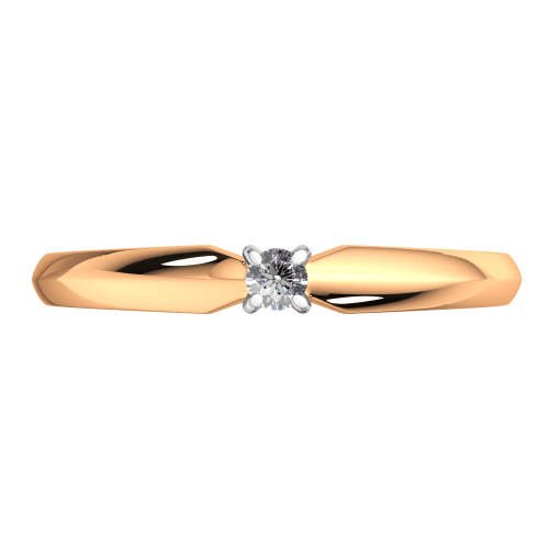 Кольцо помолвочное из розового золота с бриллиантом 2D00220.14K.R фото 3