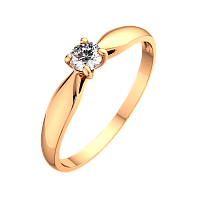Кольцо из розового золота с фианитом 210658.14K.R