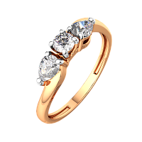 Кольцо из розового золота с фианитом 210881.14K.R.ZZ