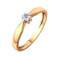Кольцо из розового золота с бриллиантом 2D00354.14K.R
