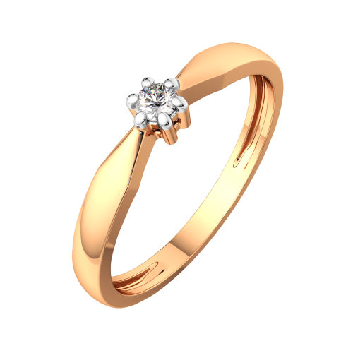 Кольцо из розового золота с бриллиантом 2D00354.14K.R