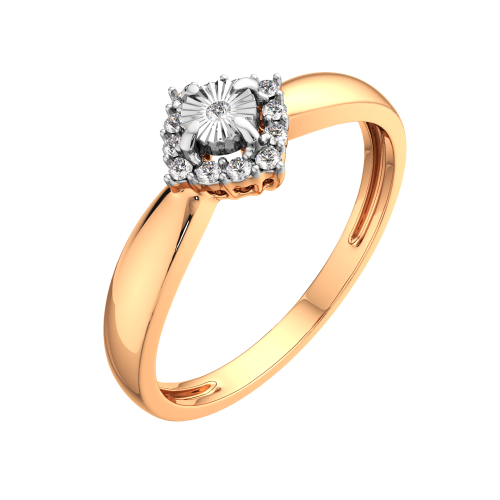 Кольцо из комбинированного золота с бриллиантом 2D00232.14K.B фото 2