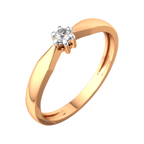 Кольцо из розового золота с бриллиантом 2D00354.14K.R фото 2