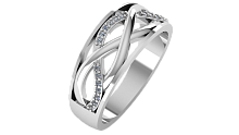 Кольцо из серебра с фианитом 0210123