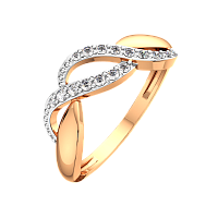 Кольцо из розового золота с фианитом 2101269.14K.R