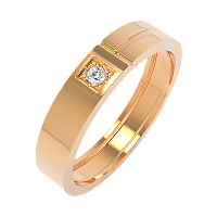 Кольцо обручальное из розового золота с бриллиантом 1D4078.14K.R