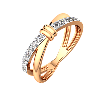 Кольцо из розового золота с фианитом 210756.9K.R