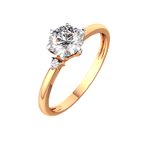 Кольцо из розового золота с фианитом 210529-9K