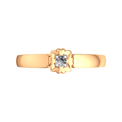 Кольцо помолвочное из розового золота с фианитом 2101349.9K.R фото 3