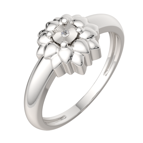 Кольцо из серебра с бриллиантом 02D0053 фото 2