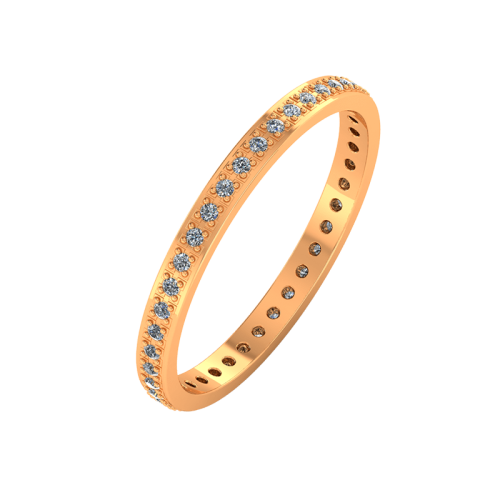 Кольцо обручальное из розового золота с фианитом 152051