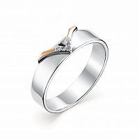 Кольцо из комбинированного серебра с бриллиантом 01-0620/000Б-00