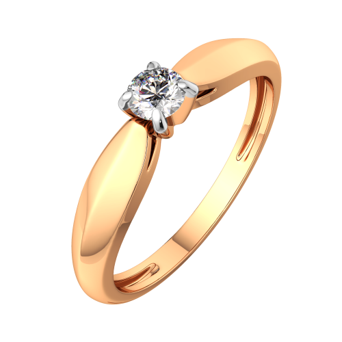 Кольцо помолвочное из розового золота с бриллиантом 2D00207.14K.R.ZZ