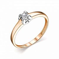 Кольцо помолвочное из розового золота с бриллиантом 14003-100