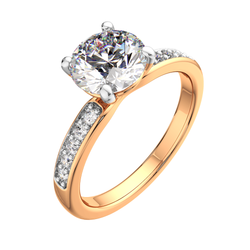Кольцо из розового золота с фианитом 210541-9K фото 2