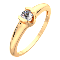 Кольцо помолвочное из розового золота с фианитом 2101096.14K.R