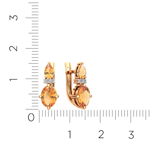 Серьги из розового золота с цитрином 3S70200.14K.R фото 4
