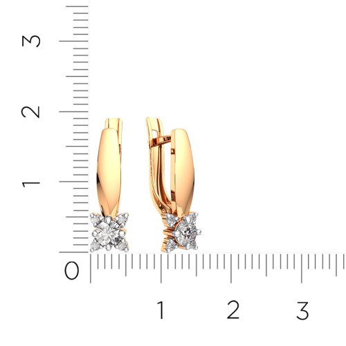 Серьги из розового золота с фианитами 3101647.14K.R фото 3