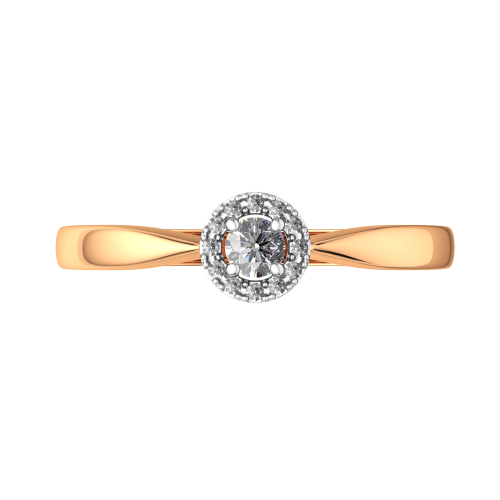 Кольцо из розового золота с бриллиантом 2D0082.14K.R фото 3