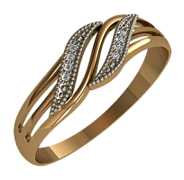 Кольцо из розового золота с фианитом 210361